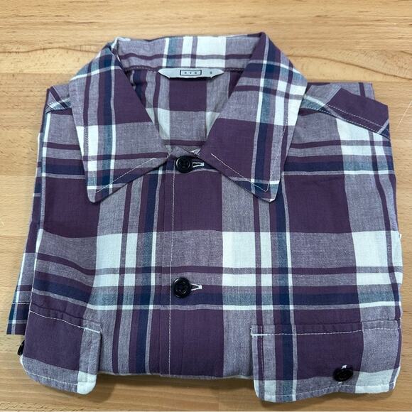 AYR The Captain Shirt Madras Purple Rain Button up Front Pockets Plaid size XS - Picture 2 of 6